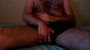 Italian Hairy Bear is Jerking Off