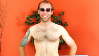 Naughty gay bear strips on webcam